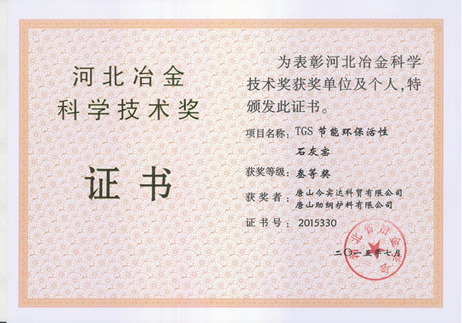 冶金科学技术奖. 冶金科学技术奖.
